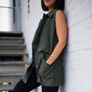 Anthropologie Utility Vest Sleeveless Jacket Light Lightweight Field Coat Layer